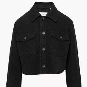 The Ganna cropped shirt jacket black xs